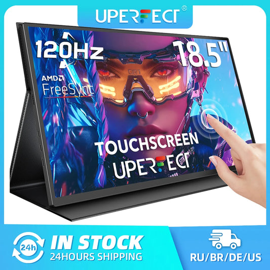 UPERFECT 18.5" TouchScreen Portable Monitor 120Hz FreeSync Gaming Display Extender USB C HDMI for PC Laptop Huawei Mobile Phone