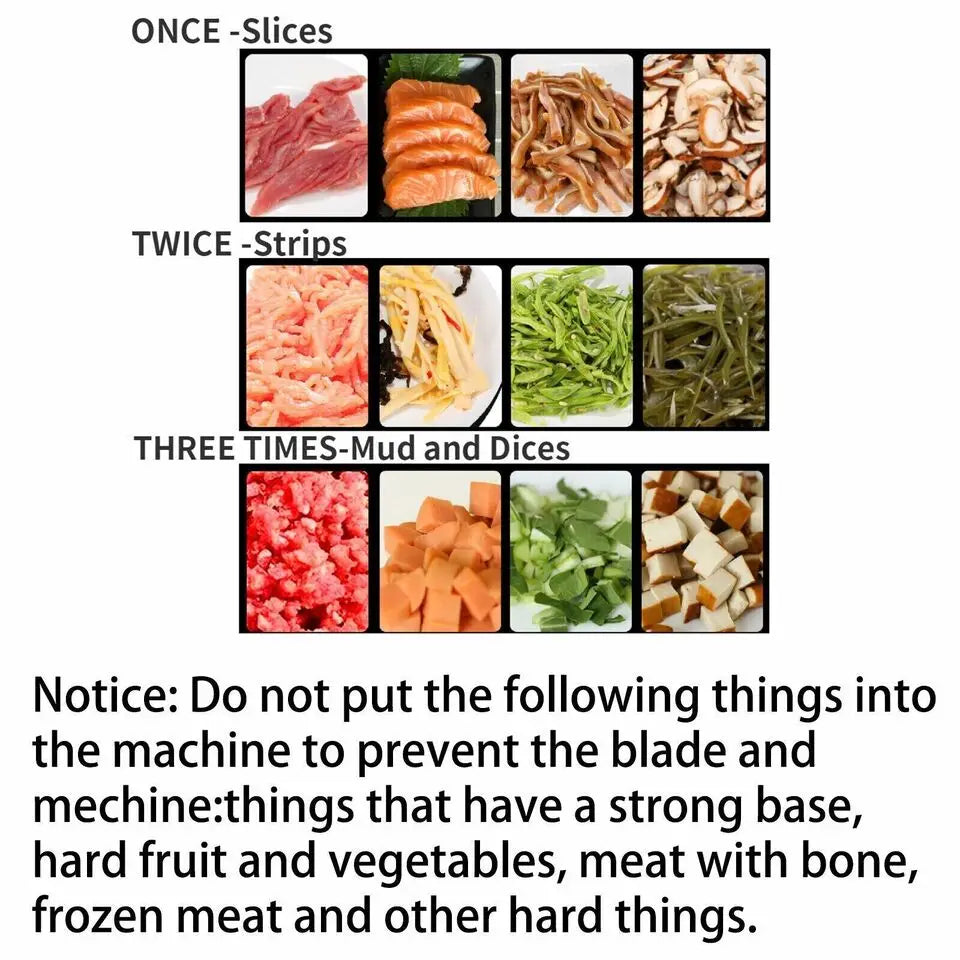 Commercial 850W Stainless Steel Electric Meat Slicer Household Meat Grinder Automatic Fish Vegetable Cutter Fillet Shredded Cut