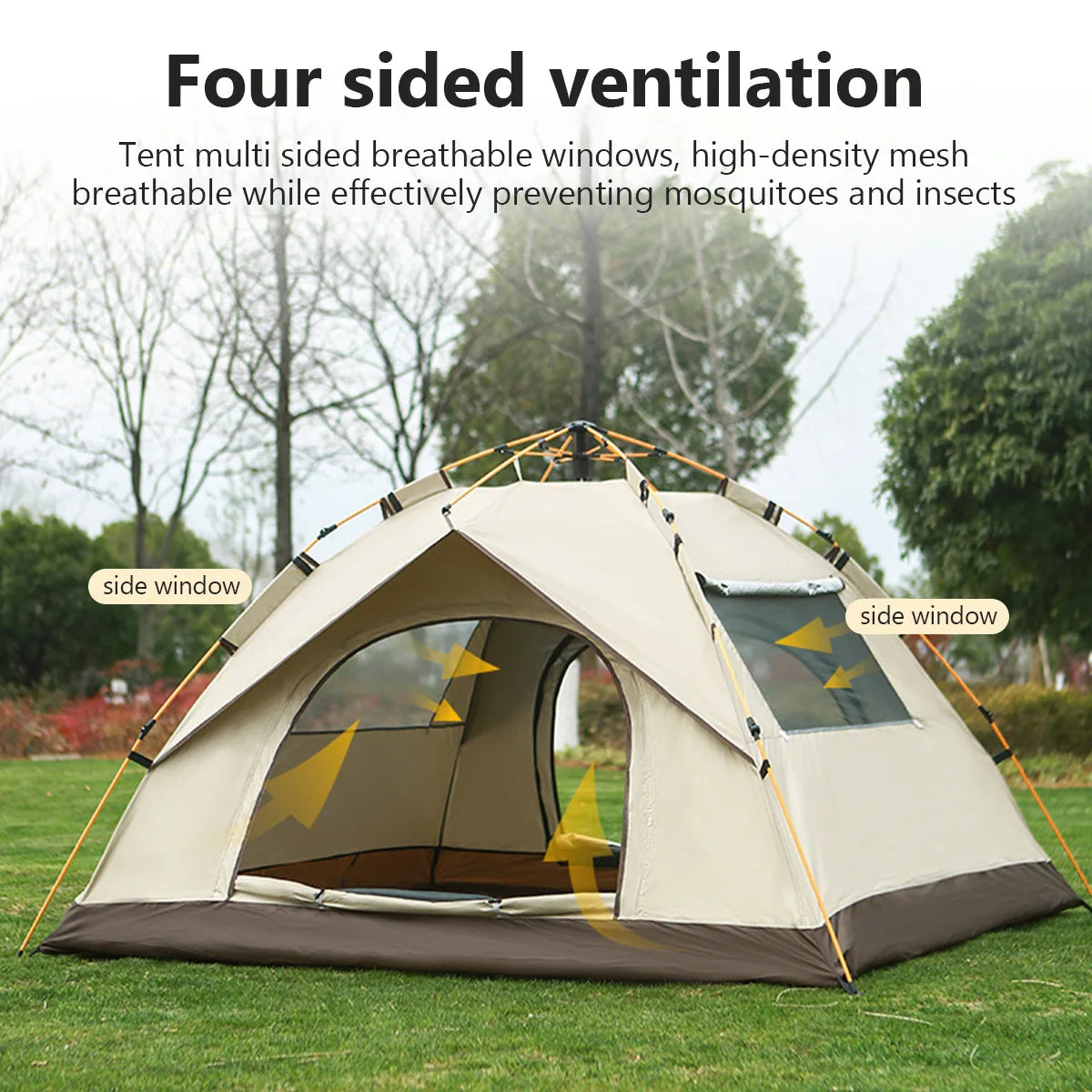 3-4 Person Outdoor Camping Family Automatic Waterproof Quick Opening Tent Mosquito Proof Portable Party Beach Hiking Tent