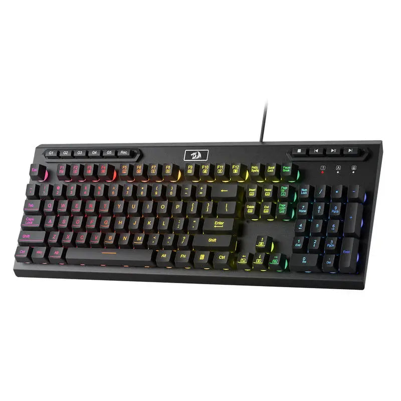Redragon K513 RGB Membrane Gaming Keyboard, Standard 104 Keys Linear Wired Mechanical-Feel Keyboard