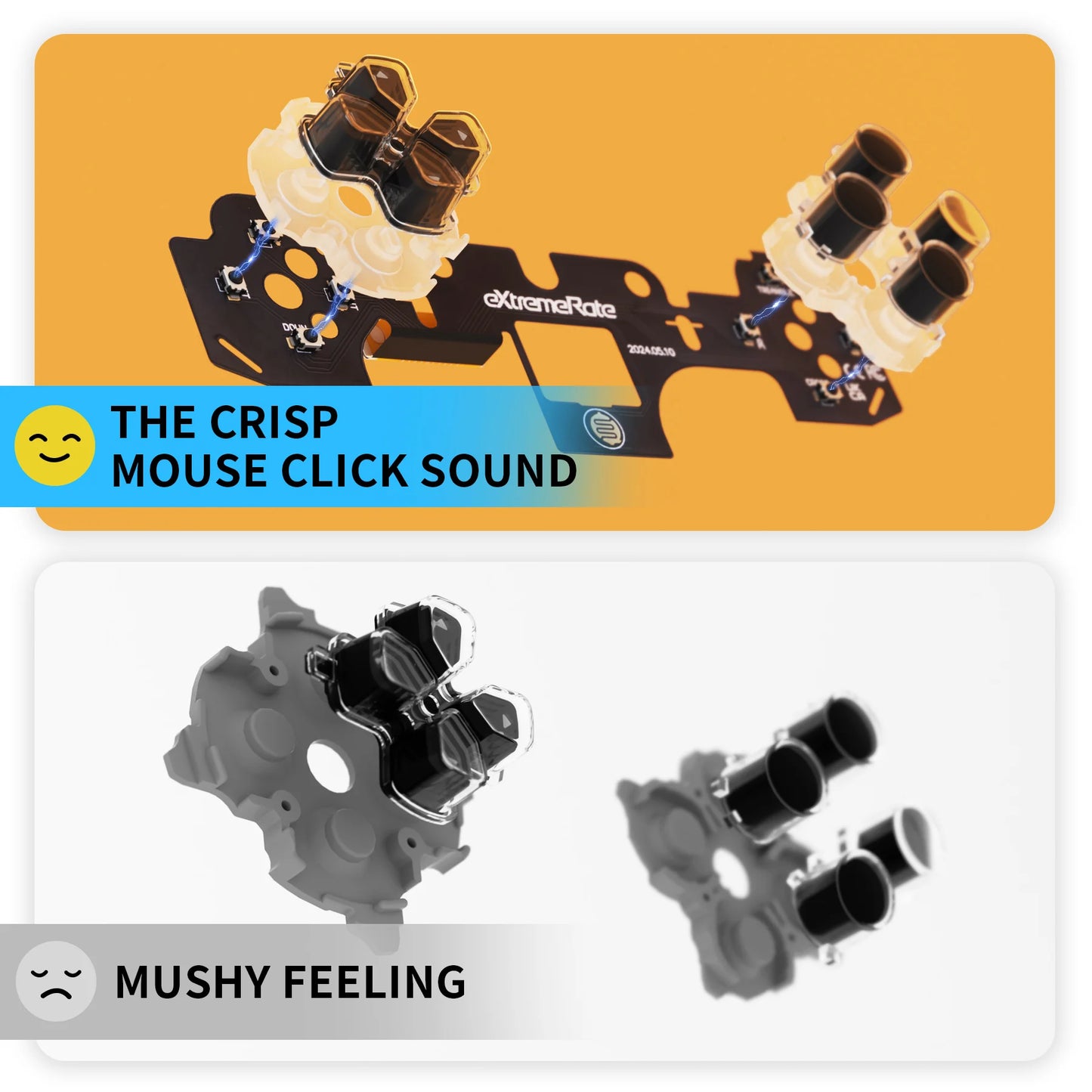 eXtremeRate Face Clicky Kit V3, Custom Tactile Switch Dpad Action Buttons, Mouse Click Kit for ps5 Controller BDM-010 BDM-020