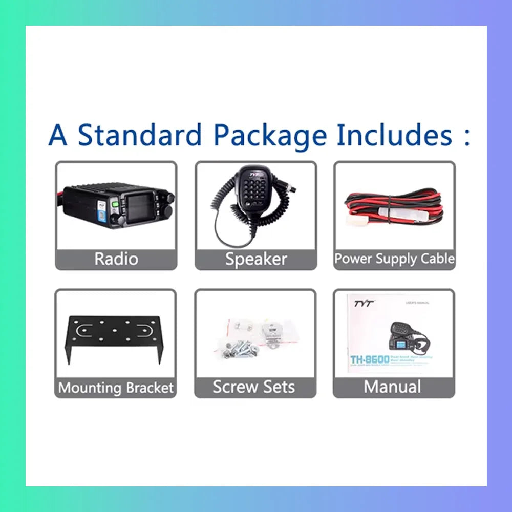 TYT TH-8600 25W Mini Car Radio IP67 Waterproof Dual Band VHF/UHF Moblie Radio Long Range 200 Channel Mobile Radio Ham Car Radio