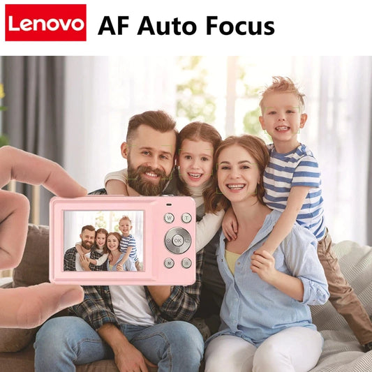 Lenovo 4K Digital Camera 48MP Dual Screen, Auto Focus Anti-Shake 16X Zoom, Vlogging Camera with 64GB SD Card Compact Travel