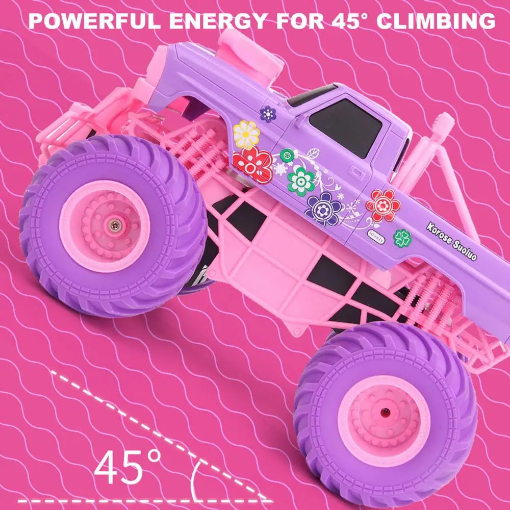 2.4GHz Remote Control Car Toy Big Wheels Rubber Tires Electric RC Crawler All Vehicle Off Road Truck Toddlers Boys Girls