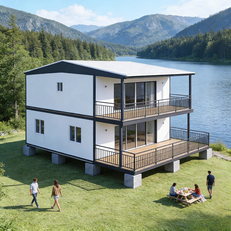 Tiny House 20ft 40ft Foldable Container Home Prefab Folding House for Sale Modern Double-wing Extended Wooden Container House