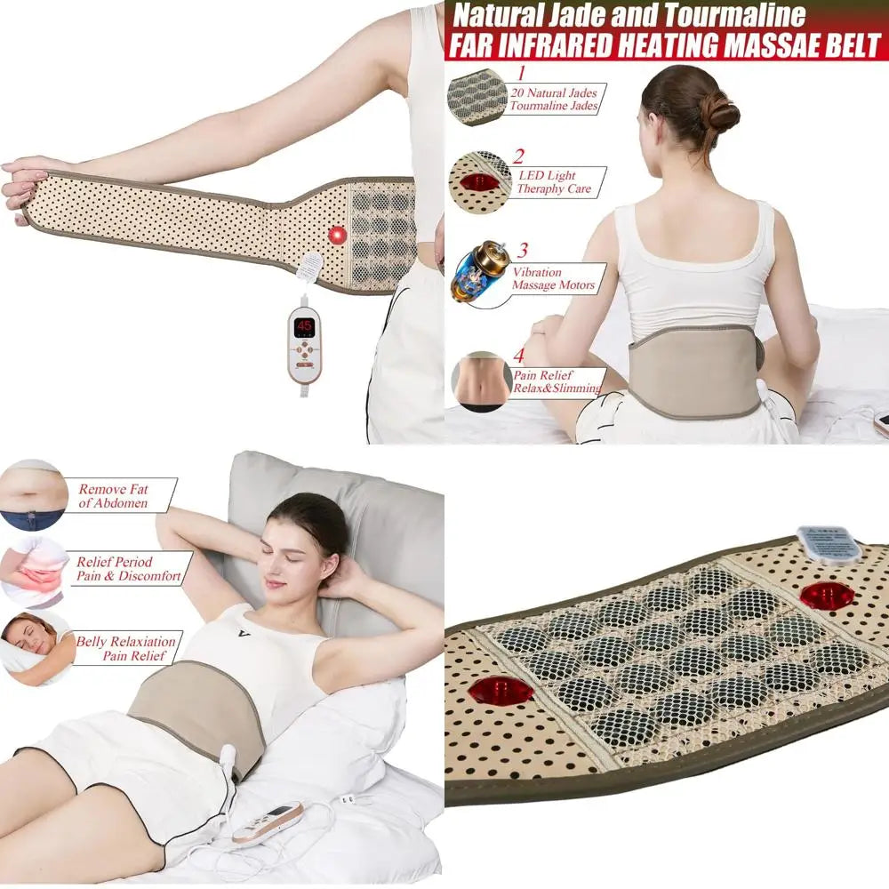 Infrared Heating Pad for Lower Back and Abdomen Pain Relief - Electric Massage Belt with Adjustable Heat Settings