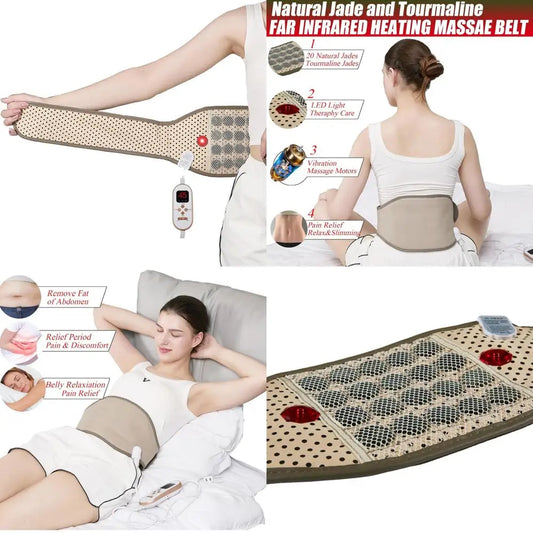 Infrared Heating Pad for Lower Back and Abdomen Pain Relief - Electric Massage Belt with Adjustable Heat Settings
