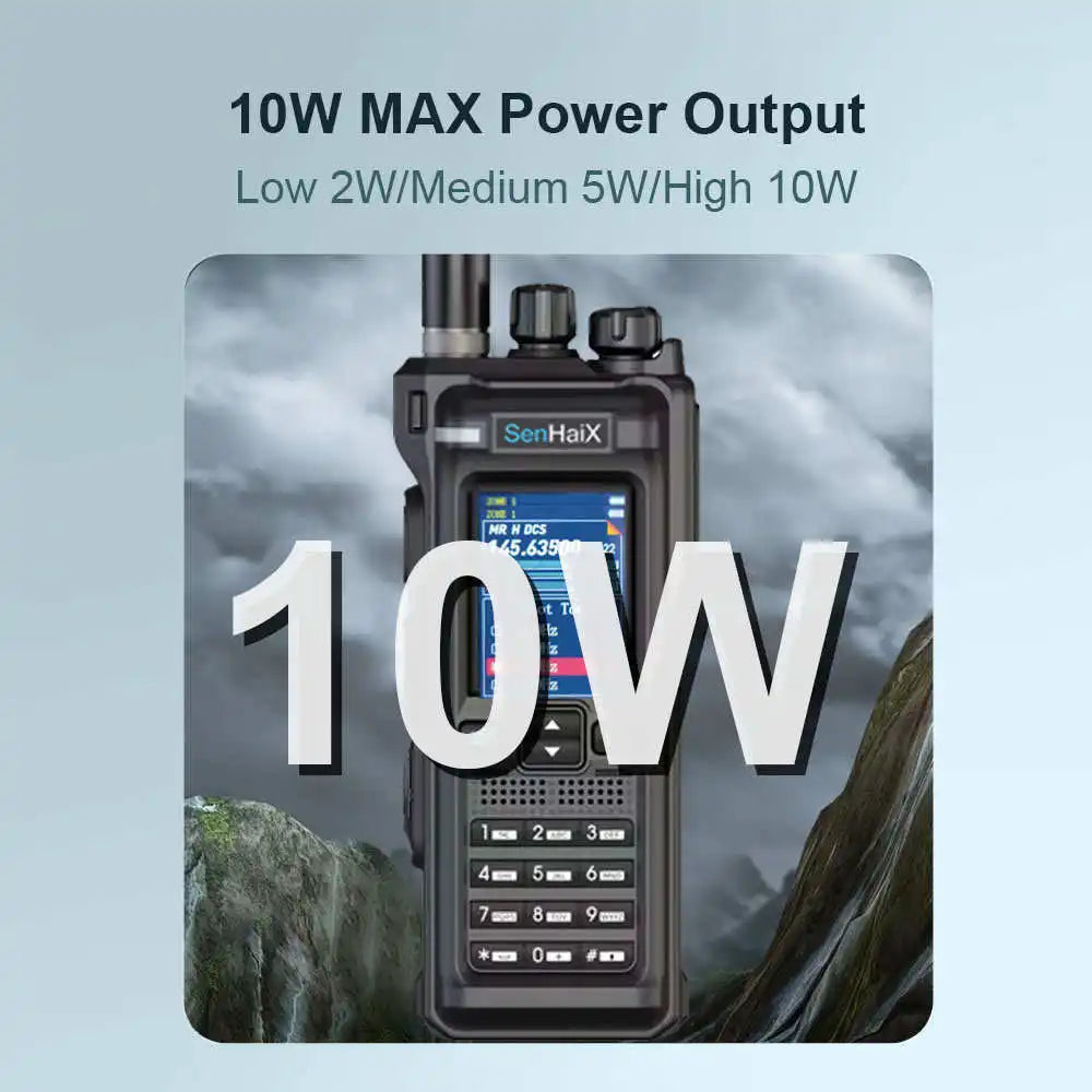 SenHaix GT-12 with Bluetooth Programming Function Walkie Talkie 10W DTMF FM AM UHF VHF Multi Band Ham Radios GT12