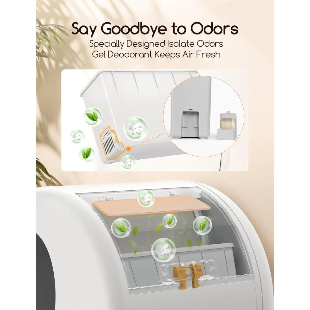 Self-Cleaning Cat Litter Box, Advanced Safety System Automatic Cat Litter Box Perfect for Multi Cats,