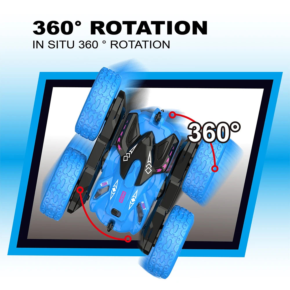 Stunt Remote Control Car Toy - Upgraded Light Bar and Headlight Car - Double sided 360 ° Rotation -4WD Drift Truck - Boy‘'s Gift