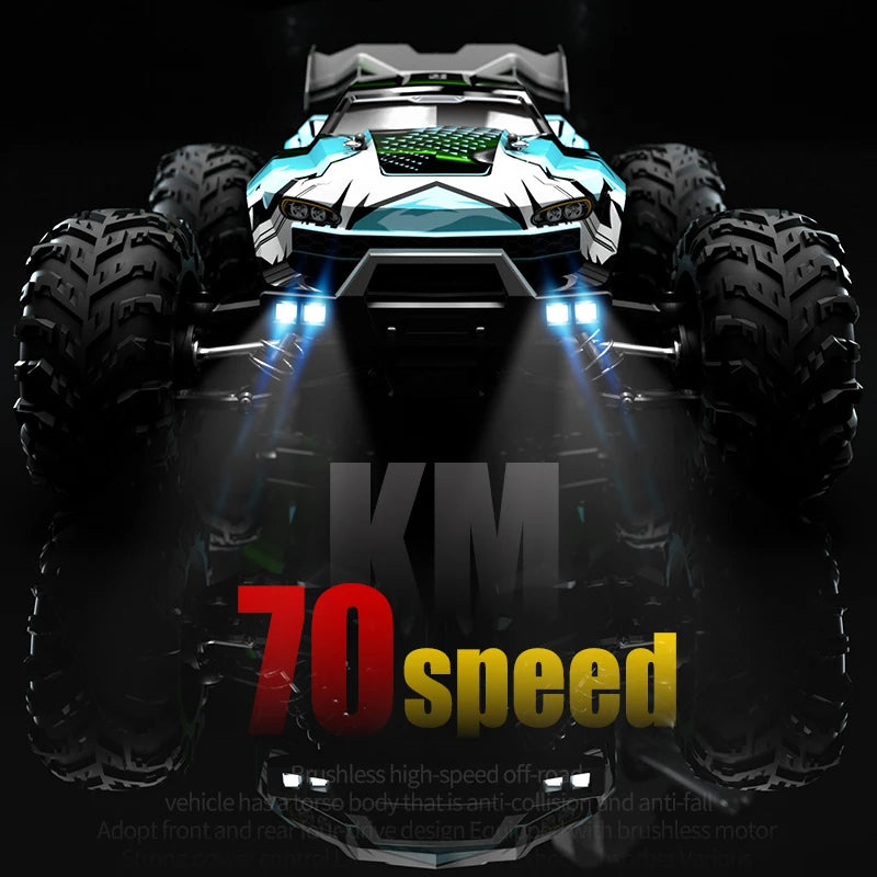 1:16 70KM/H Or 80KM/KBDFA D847 4WD RC Car With LED Remote Control Cars High Speed Drift Monster 4x4 Truck for Kids