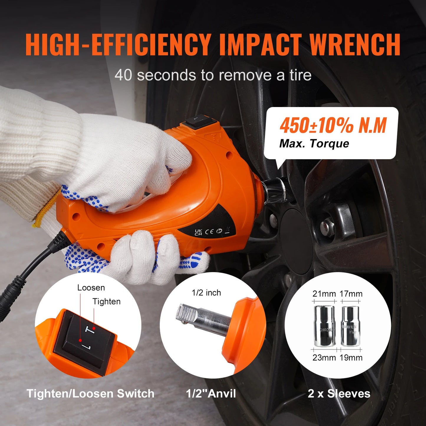 SucceBuy Electric Car Jack 5 Ton Hydraulic Jack with Electric Impact Wrench Portable Car Lift  for SUV Sedan Truck Change Tires