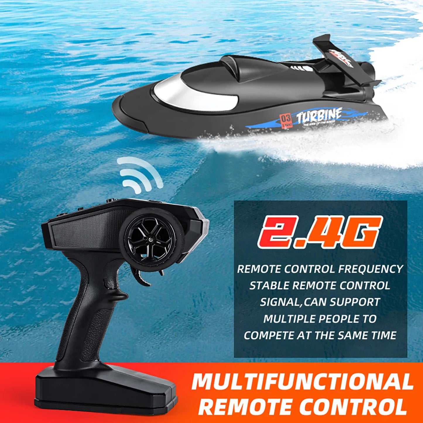 Waterproof 2.4GHz RC Boat 30km/h Remote Control Ship for Kids Children Adults Holiday Birthday Party Gifts