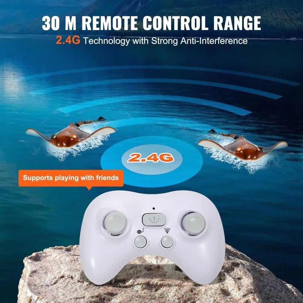 2.4GHz Remote Control Manta Ray Toy High Speed Boat for Kids Adults Gift