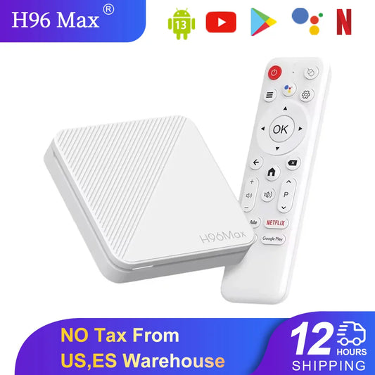 Newest H96 MAX H313 Smart TV Box Android 14 2GB 8GB 16GB Wifi6 BT 4K HD Google Voice Media Player AV1 Set Top Box