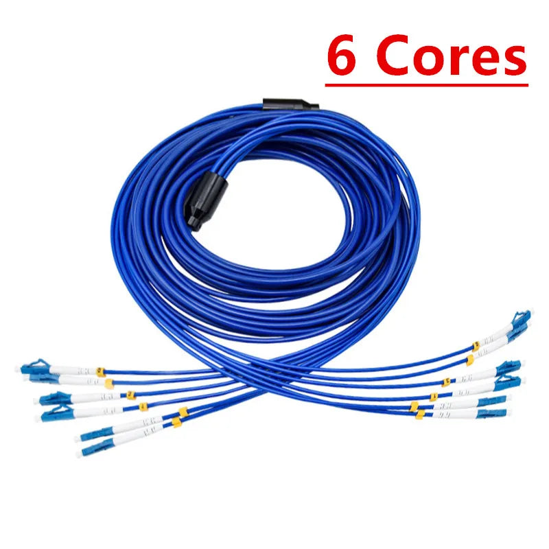 LC Armored Fiber Jumper, 6 Cores,8 Cores ,Single Mode Fiber Optic Patch Cord Cable, Waterproof, Mouse-Proof, 5m, 10m, 15m, 20m