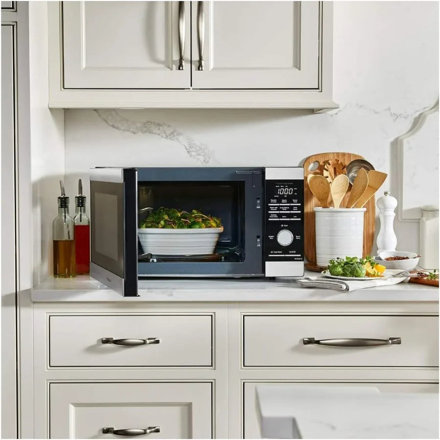 1.3 cu. ft. 1100W Countertop Microwave Oven with Genius Sensor Cooking and Auto Defrost for Efficient Kitchen Use Ideal for Qui