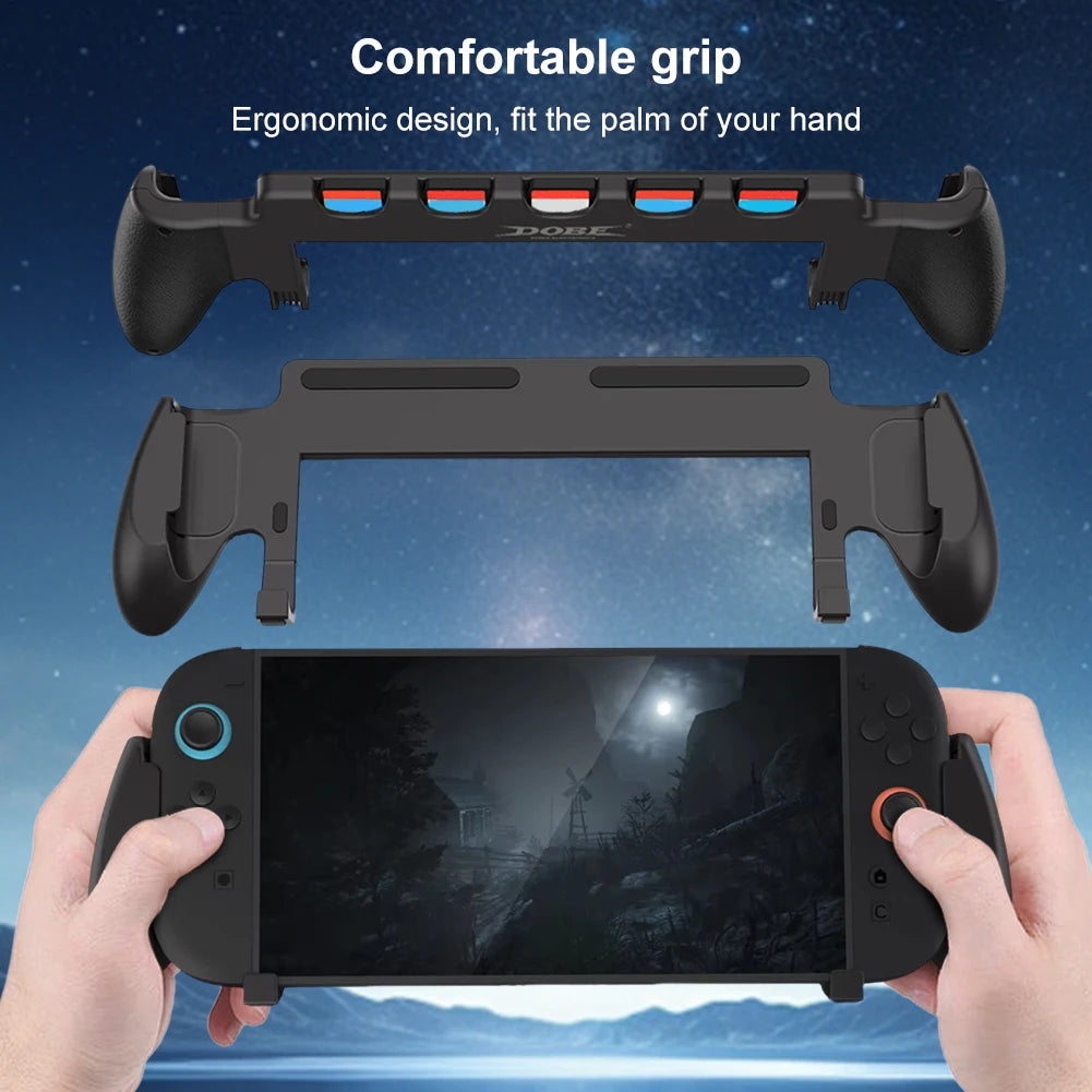 For Nintendo for Switch 2 Grip with Stand Grip Case 5 Game Slots Hand Grip Stand Anti Slip for Switch 2 Game Console Accessories