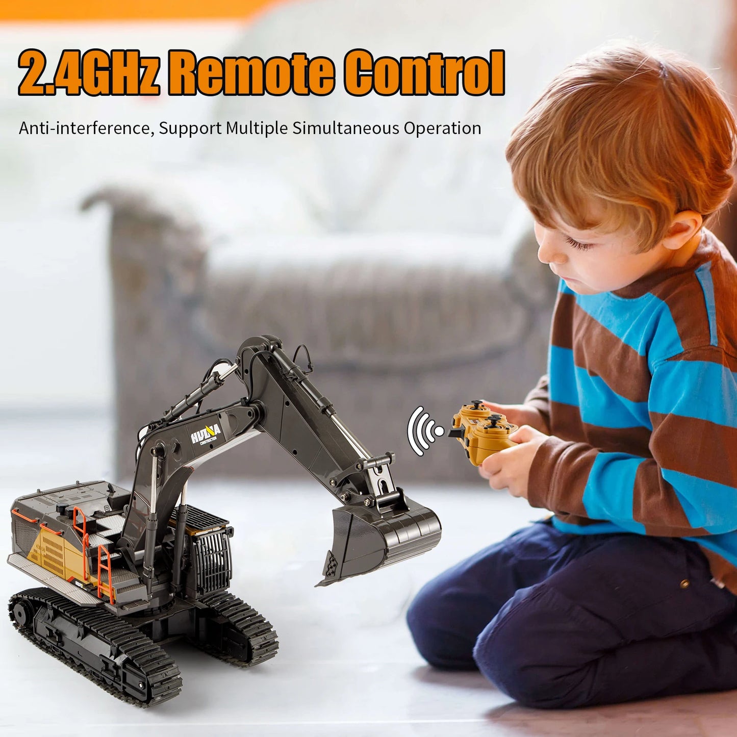 1/14 Scale 22CH Huina 1592 Radio Control Excavator Truck Model For 8+ Years Old