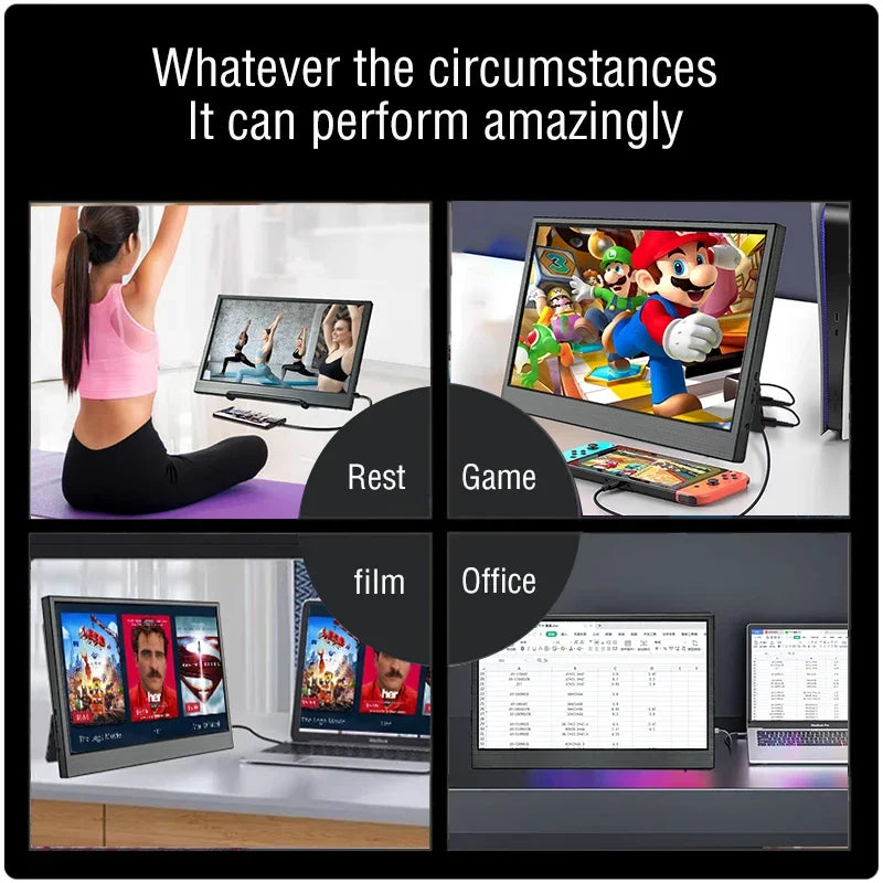 Anmite 10.5-Inch Portable Monitor 1280P HDR 16:10 Low Blue Light For XBox PS4 / 5 Switch Cell Phone PC Loptop Extension