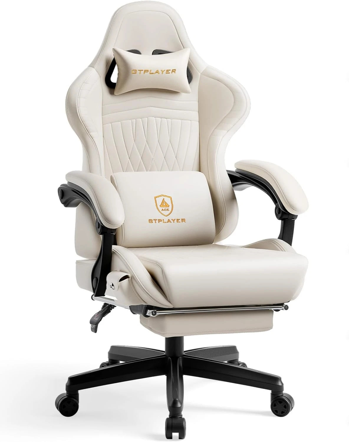 Gaming Chair with Speakers, Video Game Chairs with Footrest, PC Gamer Chairs for Adults - Padded High Back Ergonomic Reclining