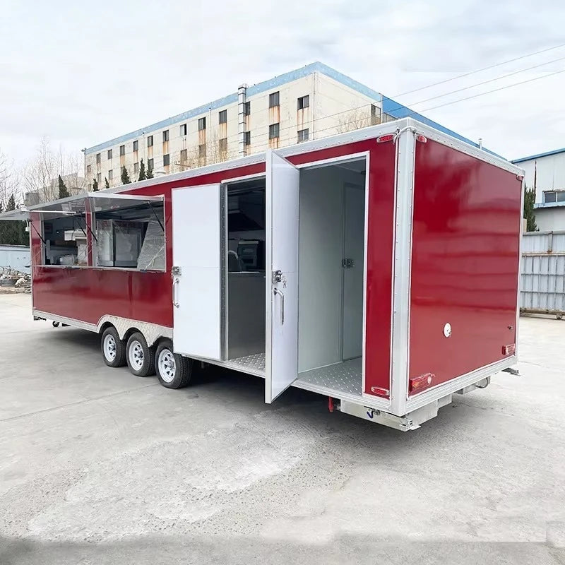Luxury Mobile Food Truck Trailer With Toilet Multifunctional Street Food Car Ice Cream Catering Trailer
