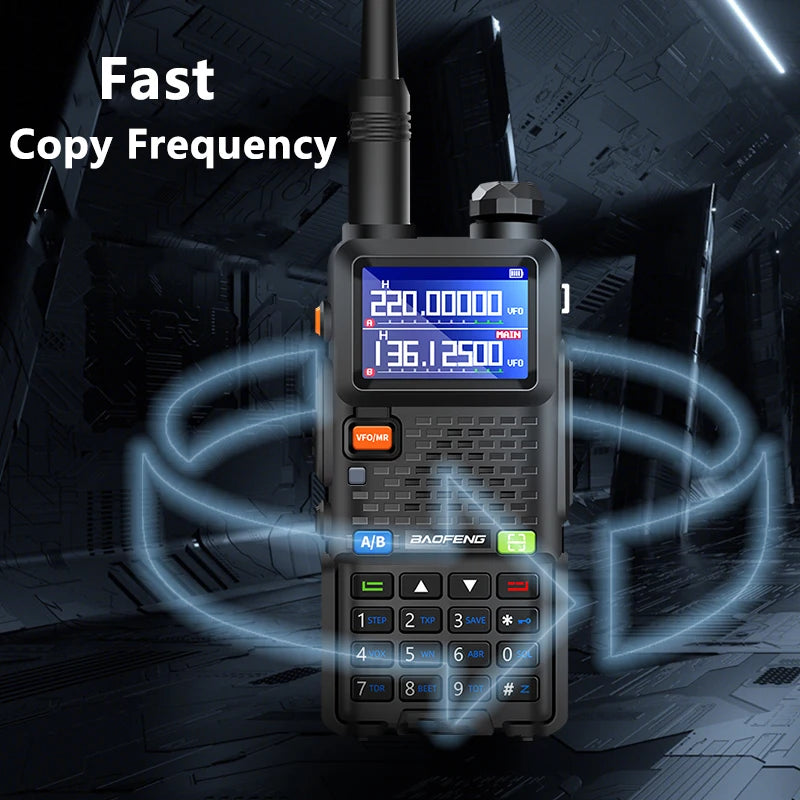 Baofeng 5RM Walkie Talkie UV-5RM Six-Band AM /FM VHF/UHF Ham Radio 999CH NOAA Wireless Copy Frequency Long Range Two Way Radios