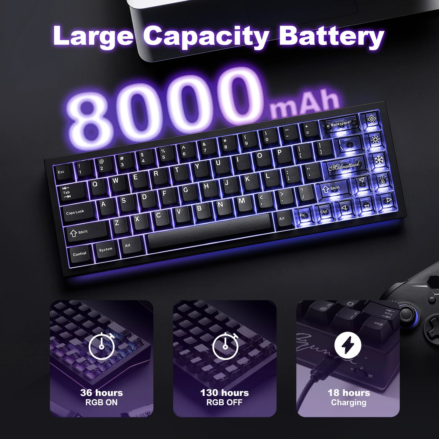 YUNZII AL65 QMK/VIA Aluminum Mechanical Keyboard, Custom RGB Wireless Gaming Keyboard, Hollow Design Gasket Hot Swap Keyboard