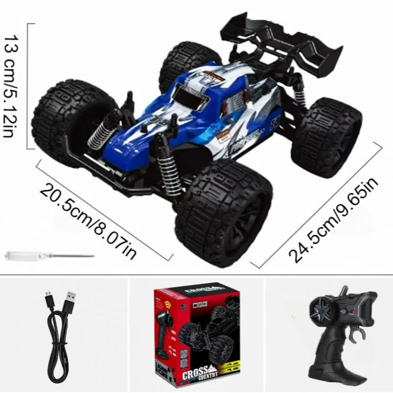 Brand-new dual-shell illuminated off-road remote control car, four-wheel drive high-performance toy car with cool lights, suitab