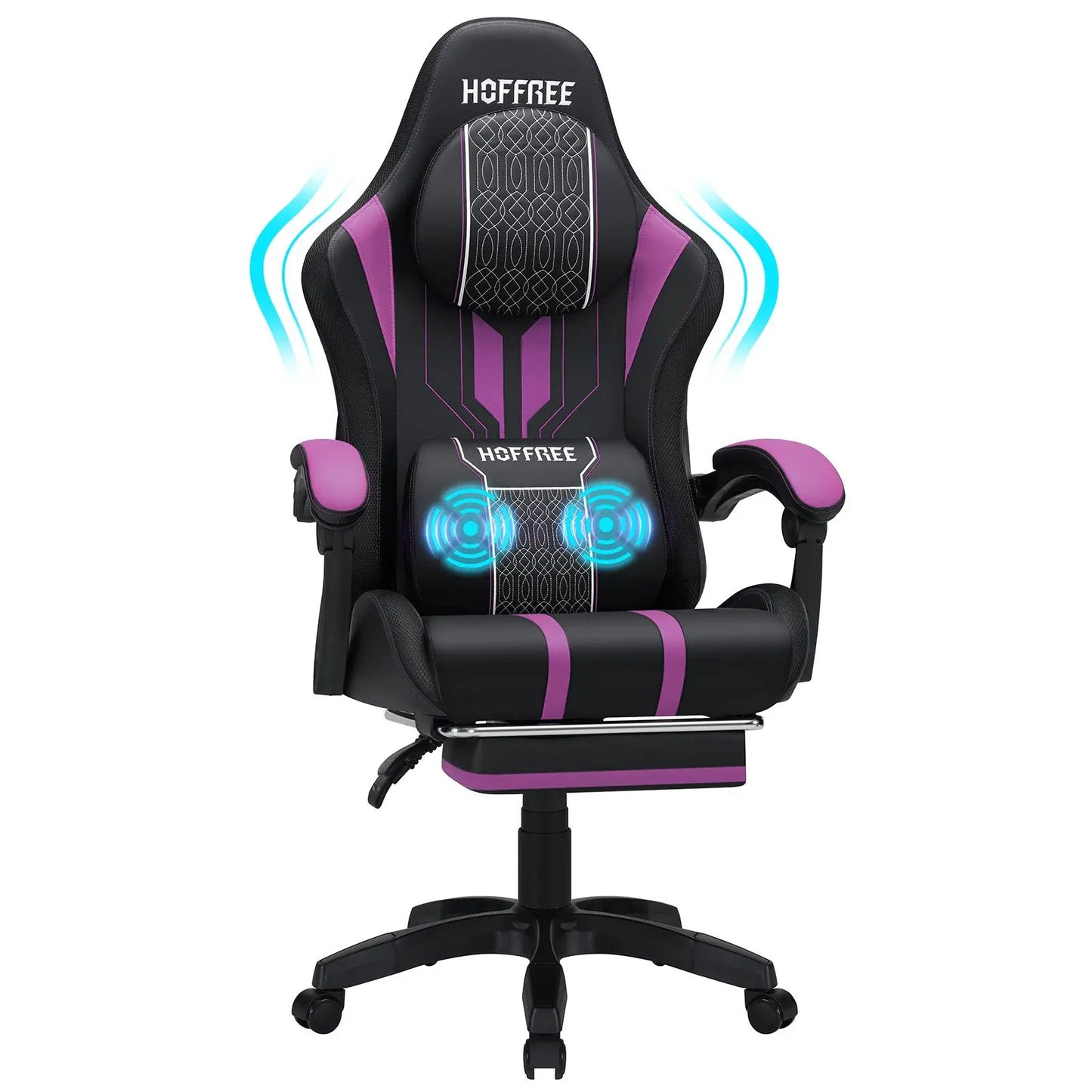 Top-rated Gaming Chair with Increased Size  Single-function Massage  and Adjustable Armrests
