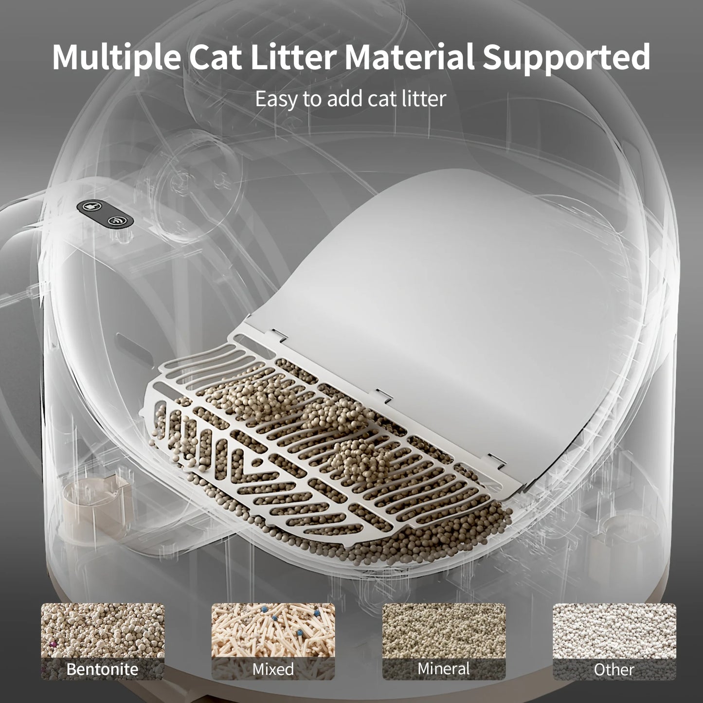 Self Cleaning Cat Litter Box For Multiple Cats, 80L Large Smart Automatic Cat Litter Box Wifi APP Control,  Safety Protection