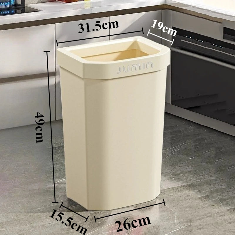 Plastic Trash Cans Large Capacity Square Trash Bin Kitchen Food Waste Disposal Garbage Bins Kitchens Household Accessories