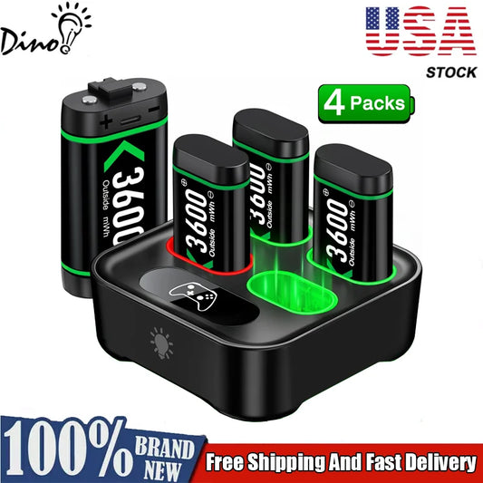 Rechargeable Battery for Xbox One Controller 4 x 3600mWh Battery for Xbox One/Xbox Series X/S Charging Accessories  ﻿