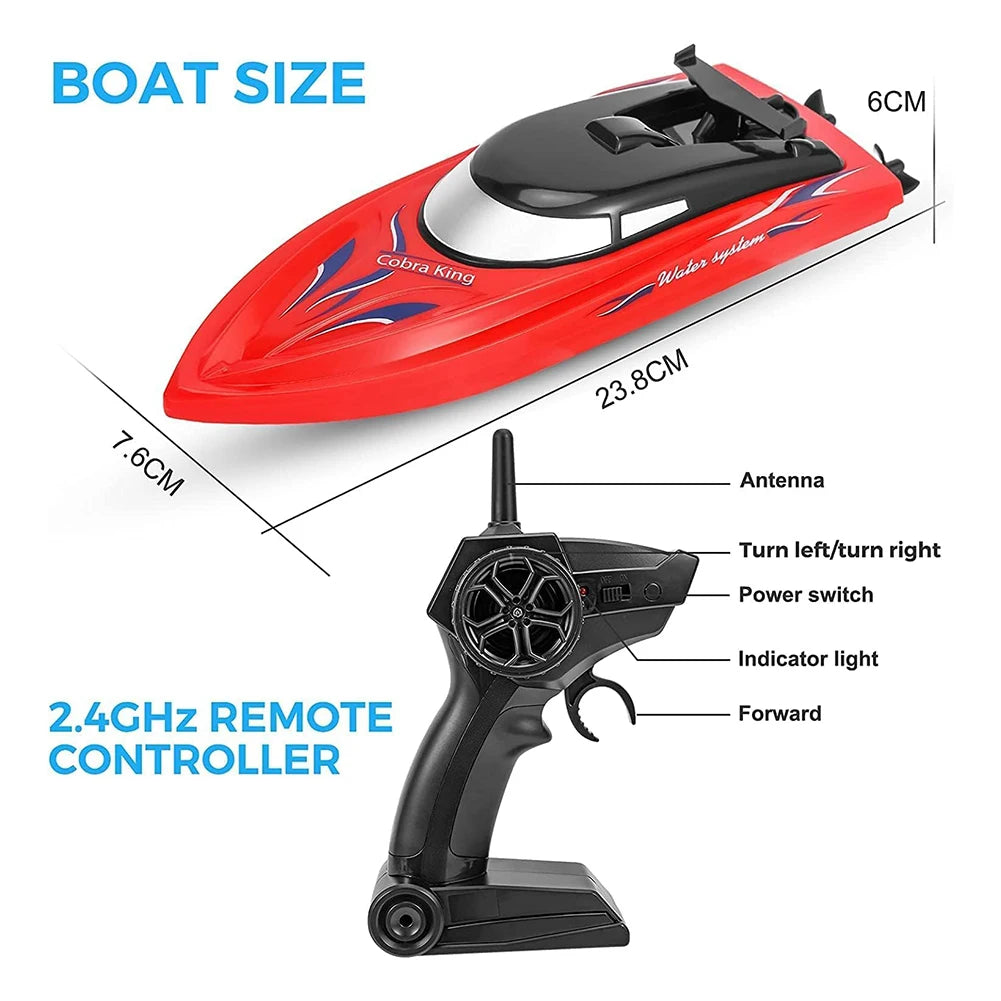 2Pack RH701 RC Battery Boat 2.4Ghz 25km/h High-Speed Remote Control Racing Ship Water Speed Boat Children Model Toy