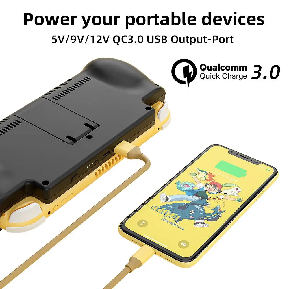 Battery Charger Case for Nintendo Switch Lite 10400mAh Portable Backup Charger Station Fast Charging Support PD & QC 3.0