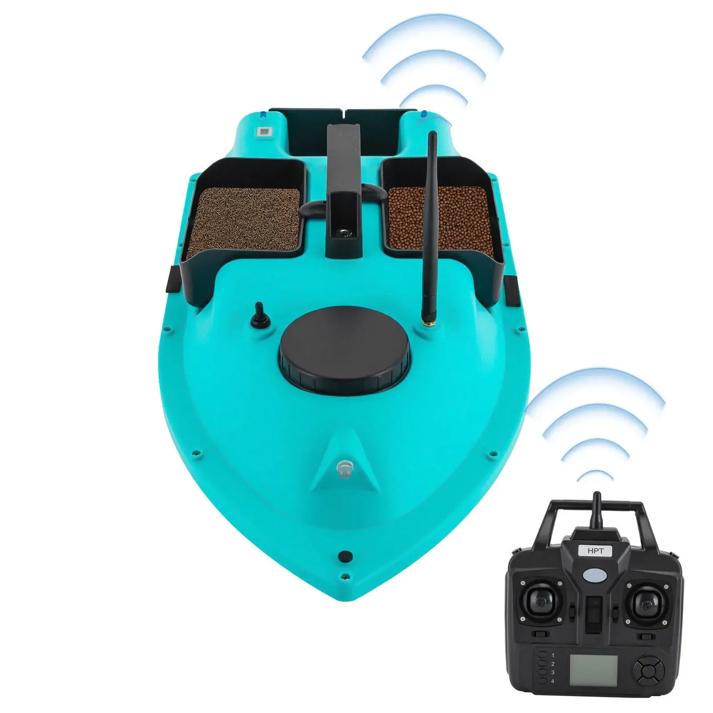 Blue Fishing Bait Boat – 600m GPS Remote Control with 90min Standby Lithium Battery
