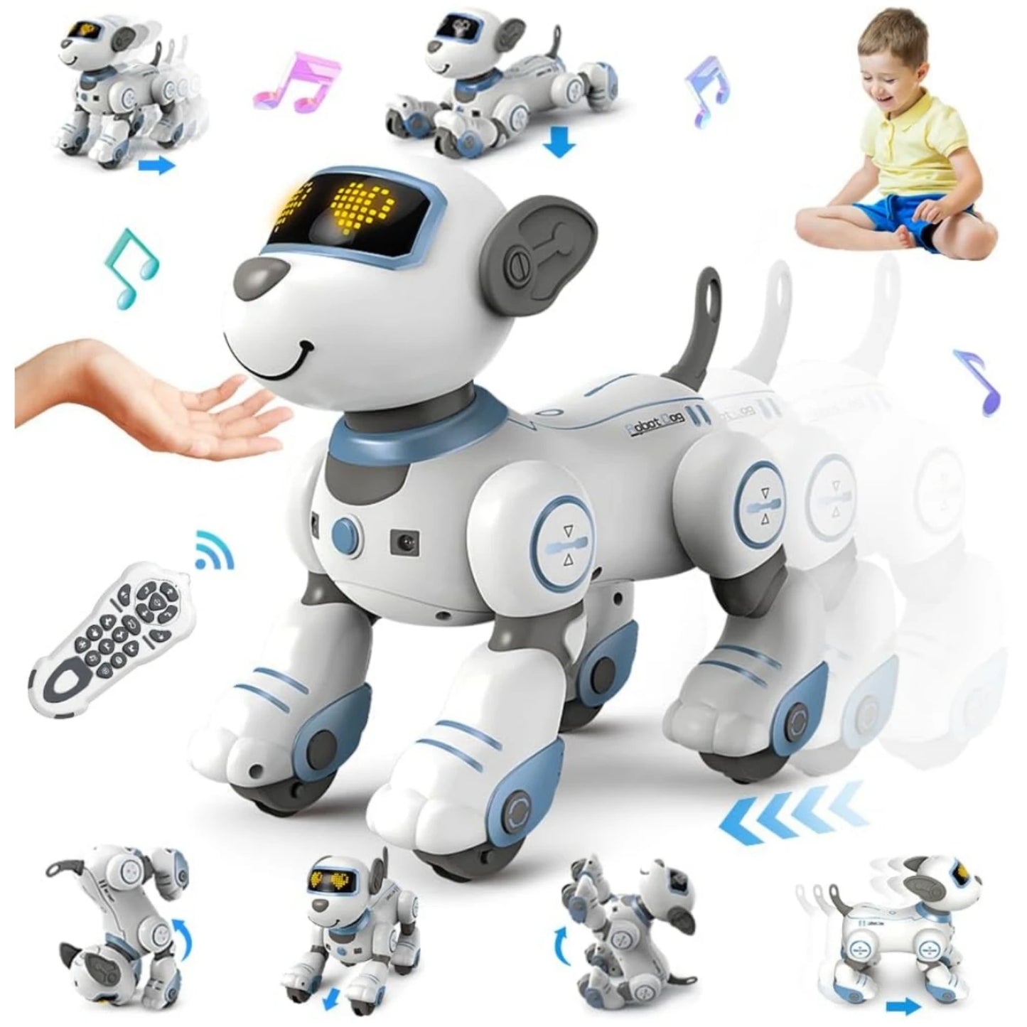 Funny RC Robot Electronic Dog Stunt Dog Voice Command Programmable Touch-sense Music Song Robot Dog Toy Christmas Gifts for Kids