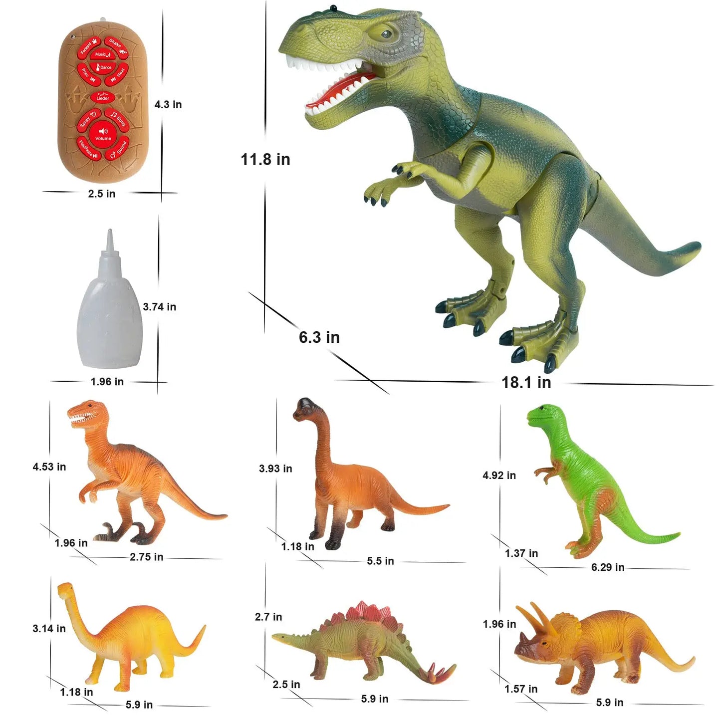 Remote Control Dinosaur Toy Spray Walking Tyrannosaurus Rex Roaring LED Light Children Dinosaur Toy Boy Girl Birthday Gift