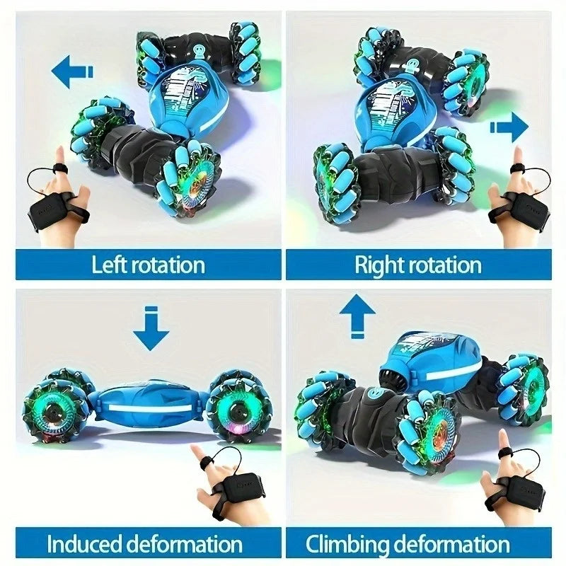 1:14 4WD RC Drift Car 2.4G Gesture Radio Remote Control Stunt Car With Music Led Lights 360° Rotating Climbing Car Toy Kid Gifts