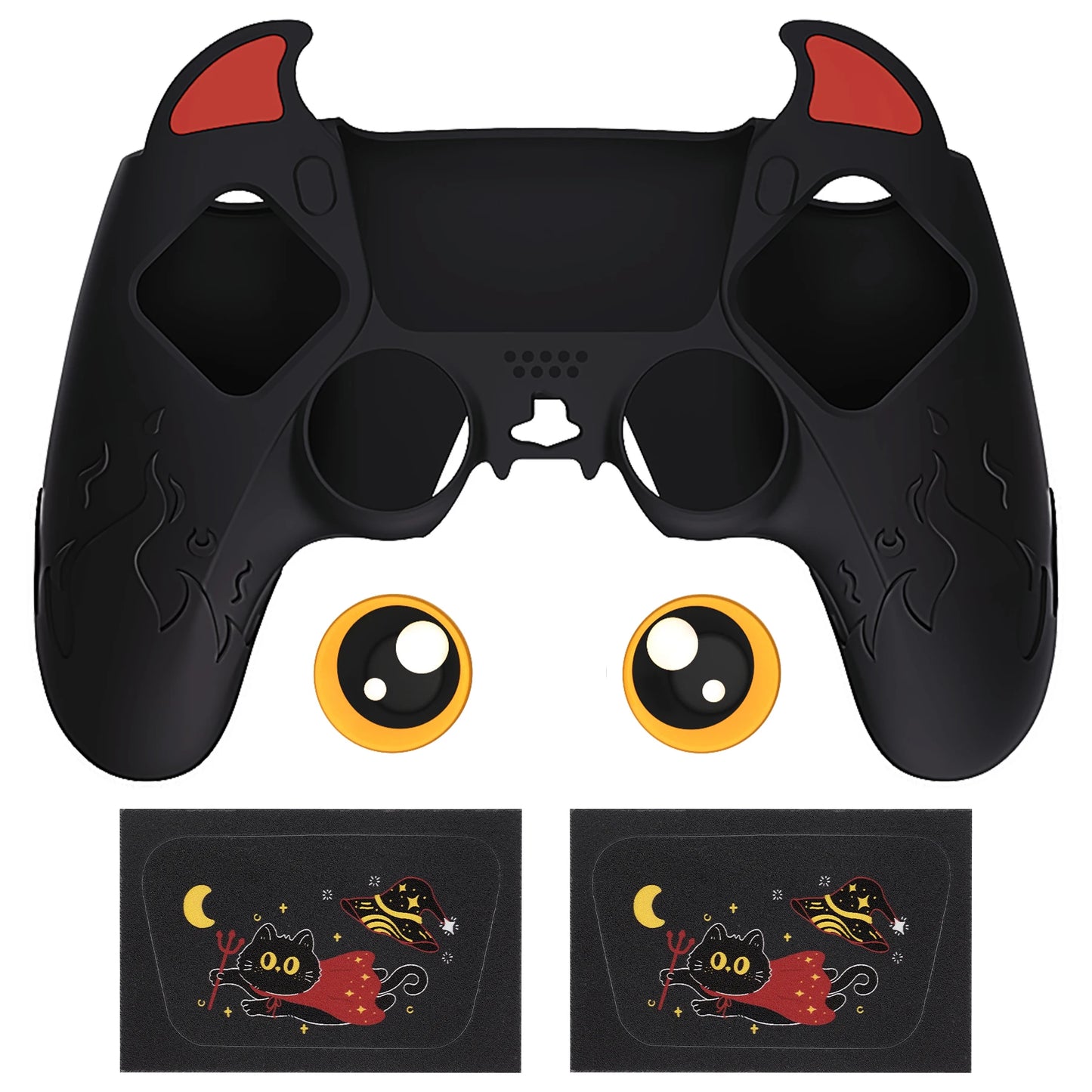 PlayVital Cute Demon Controller Silicone Case for ps5, Kawaii Controller Cover Gamepad Skin Protector for ps5 - 7 colors
