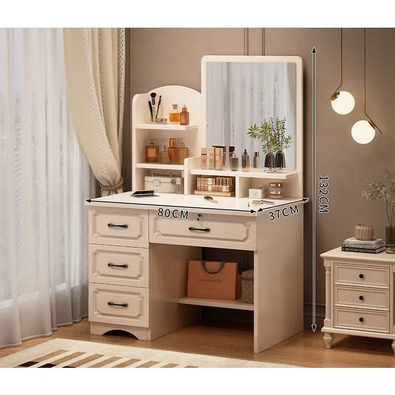 dressing table Small apartment with mirror storage storage makeup integrated table Modern simple European masterbedroomdressing