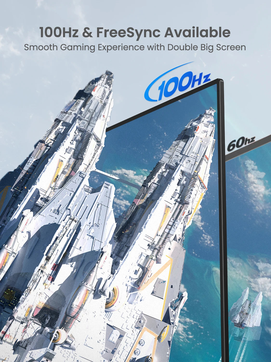 UPERFECT 23.8" Dual Monitor 100Hz USB-C HDMI Portable Gaming Display Laptop Extender Screen 1080P HDR For Wins Mac Android IOS