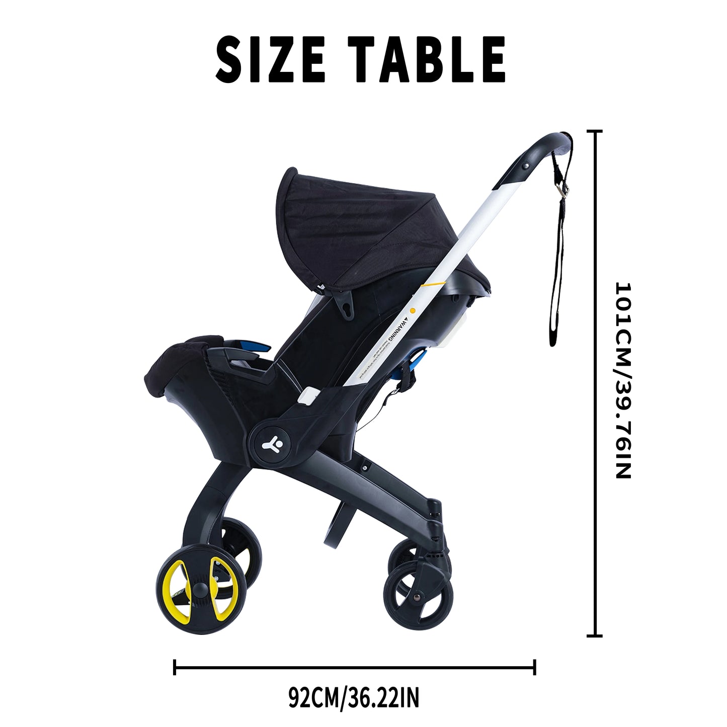 Foldable baby stroller, metal frame, adjustable handle direction, with sunshade, very suitable for outdoor shopping