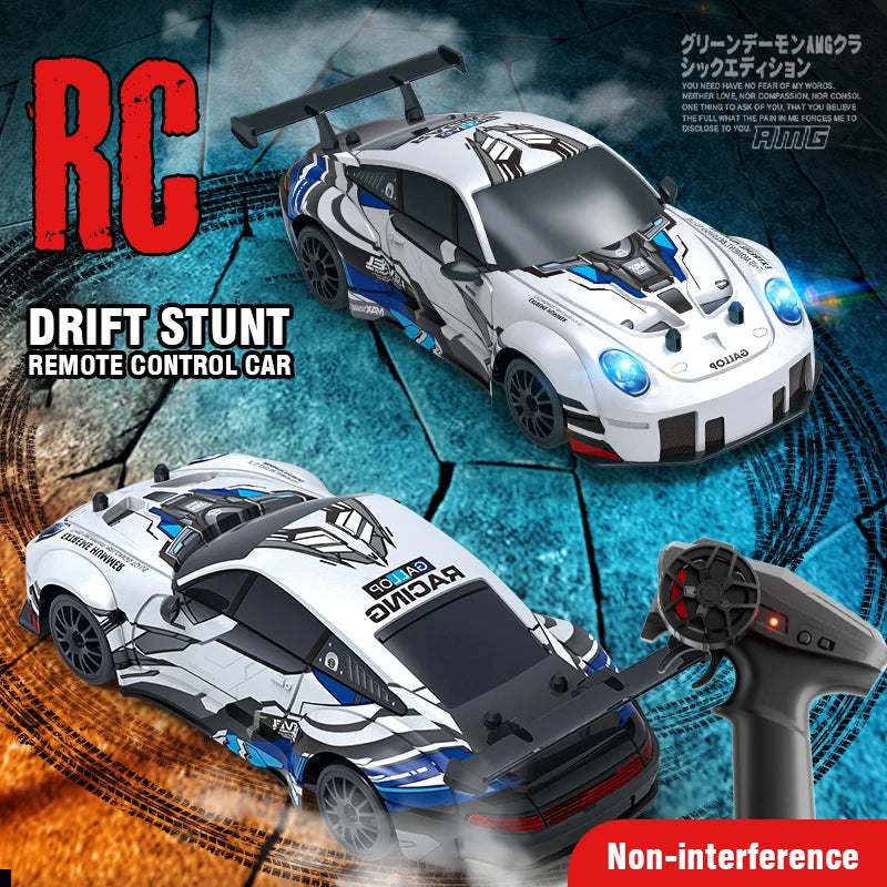 RC Cars 1/24 Remote Control Drift Car Model Toy High-Speed Racing Light Drift Children's Car Toy with Replaceable Tires Boy Gift