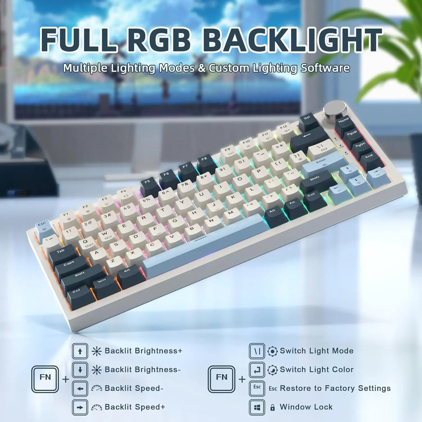 ATTACK SHARK K85 Rapid Trigger Mechanical Keyboard, Magnetic Switch, Adjustable Actuation, Apex Pro TKL Wired Esports Gaming Key