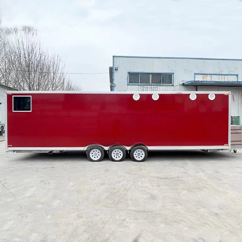 Luxury Mobile Food Truck Trailer With Toilet Multifunctional Street Food Car Ice Cream Catering Trailer