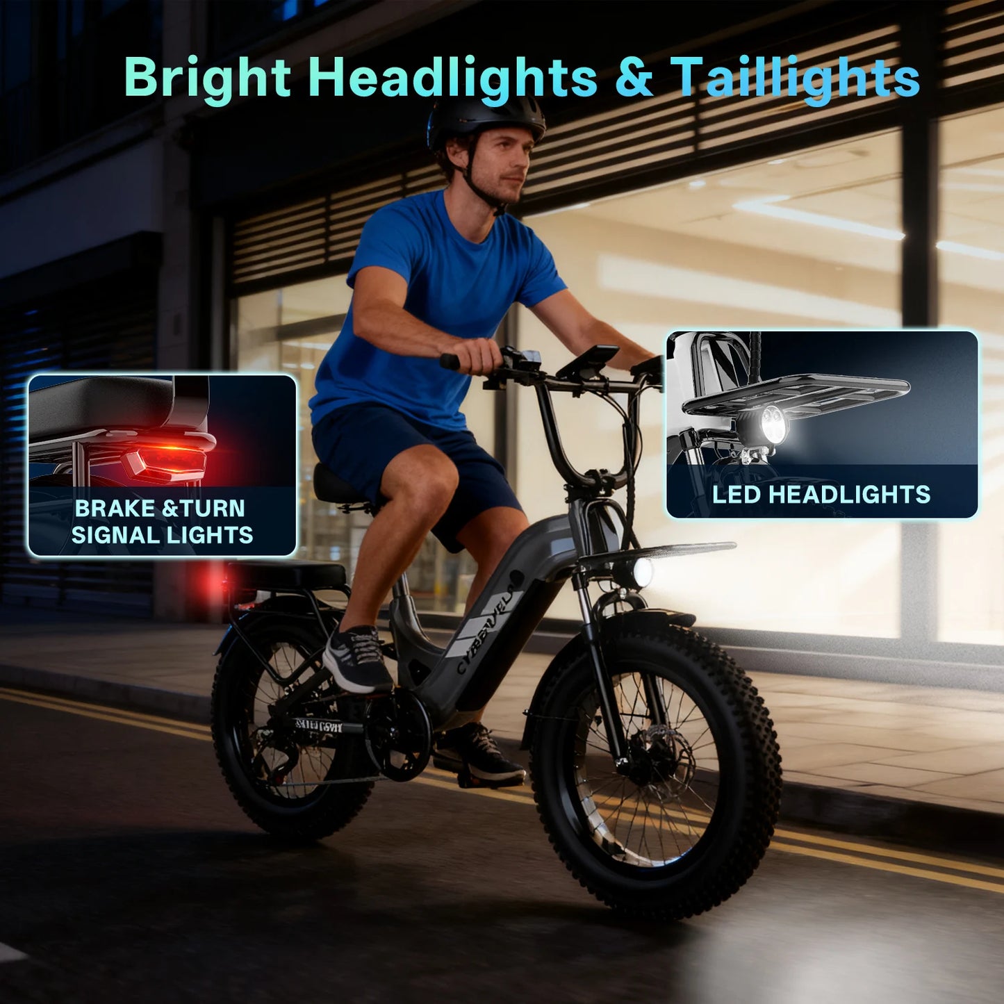 Cybervelo EK12 Electric Bike for Adults and Teenagers, 48V 20AH Removable Battery Step Thru EBike, 30+MPH, 20" Fat Tire Adult