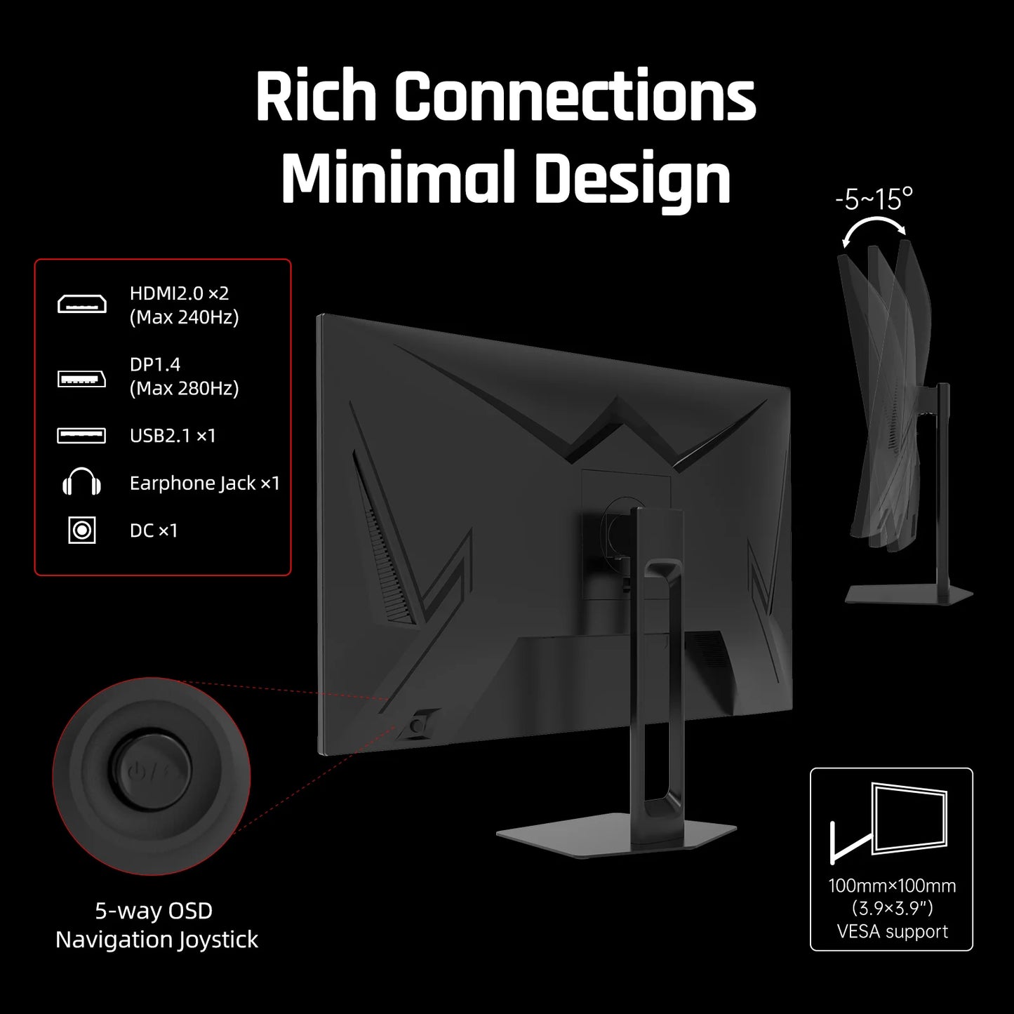 KTC 27-inch Gaming Monitor VA 280Hz, 1ms Response, 350 nits, 126% sRGB, Adaptive Sync