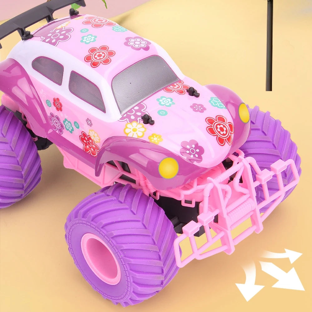 1:12 4WD RC Car with LED Light 2.4G Remote Control Princess Off Road Car Buggy Girl Off-Road Vehicle Truck Kids Toy for Children