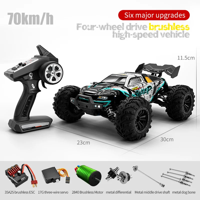 1:16 70KM/H Or 80KM/KBDFA D847 4WD RC Car With LED Remote Control Cars High Speed Drift Monster 4x4 Truck for Kids